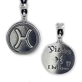 Pisces Zodiac Sign Pendant Astrology Jewelry Horoscope Necklace