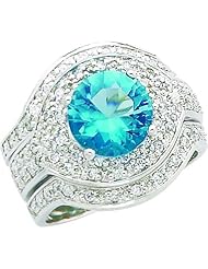 Sterling Silver Cubic Zirconia Ring Set Size 7
