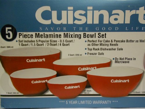 Cuisinart 5 Piece Melamine Mixing Bowl Set