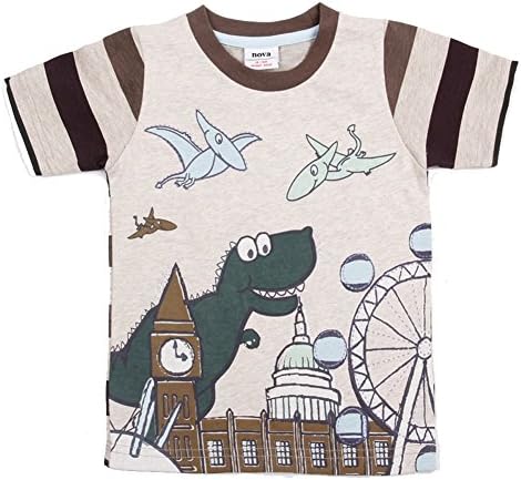 18M/6Y Kids Wear Cartoon Clothing Printed Dinosaur Jurassic Park Boys Short Sleeve T-Shirts