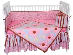 Tadpoles Field of Flowers 4 Piece Crib Set in Pink and Periwinkle