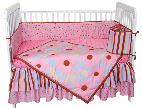 Tadpoles Field of Flowers 4 Piece Crib Set in Pink and Periwinkle