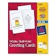 Avery Half-Fold Greeting Cards for Inkjet Printers, 5.5 inches x 8.5 inches, White, Matte, Pack of 20 (03265)