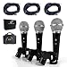 Pyle 3 Piece Professional Dynamic Microphone Kit Cardioid Unidirectional Vocal Handheld MIC with Hard Carry Case & Bag, Holder/Clip & 26ft XLR Audio Cable to 1/4'' Audio Connection (PDMICKT34),Black
