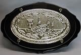 Challah Board Oval Wood/Silver Plated