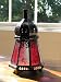 Small table top iron lantern with red Moroccan glass