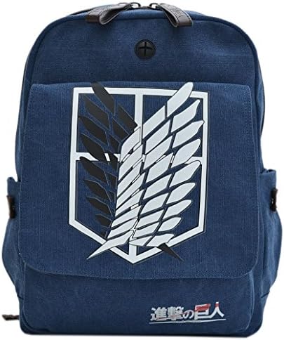 Ziweiba Japanes Anime Attack on Titan Cosplay Backpack Shingeki No Kyojin School Bag (B-blue)