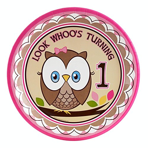 Owl Party Look Whoo's 1 Pink Dinner Plates (8)