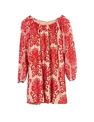 Long Sleeves Off the Shoulder Floral Print Lace Vintage Party Dress/Mini Dress 