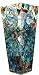 Painted Art Glass Peackock Feathers Flower Vase