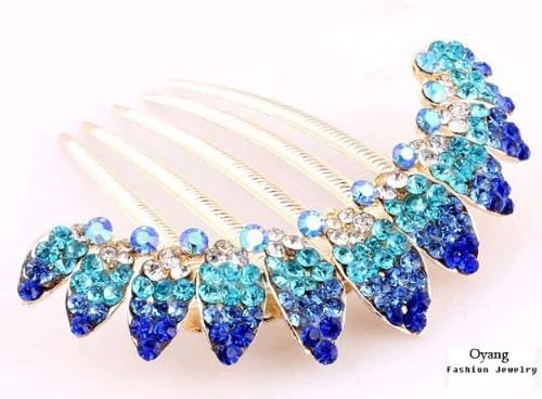 Cute Onlines Beautiful Jewelry Blue Flowers Crystal Hair Clips - for hair clip Beauty Tools