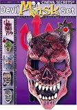 Teen Devil Costume Accessory Kit with Mask, Pendant and Pitchfork