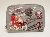 HIGH SCHOOL ZIPPER WALLET, GREY WITH DOODLING DESIGN