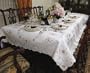 Renaissance Embroidered Design Tablecloth White 70" x 120"