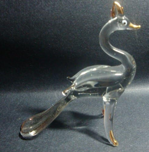 Blown Glass Peacock Figurine 3.5" L X 3.25"h
