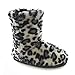 Womens/Ladies Faux Fur Leopard Print Slipper Boots
