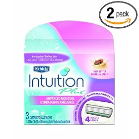 Schick Intuition Plus Advanced Moisture with Shea Butter, 3 Cartridges (Pack of 2)