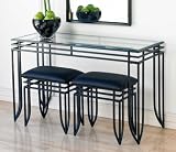 Art Deco Sofa Table and 2 Stools Set