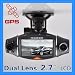 R310 2.7" 140° Dual Lens dash board camera car dvr black box video recorder + gps logger