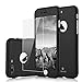 MYRIANN Ultra Slim Full Body Coverage Protection Hard Case with Tempered Glass Screen Protector for iPhone 7 plus(Black)