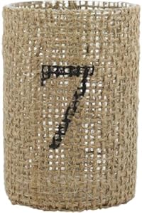 HomArt Burlap Votive Candle Cup, Number 7