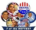 SET OF 7 BARACK OBAMA PRESIDENTIAL BUTTON PINS 2-1/4"