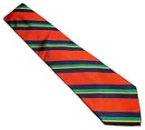 Polo Ralph Lauren Mens Silk Italy Dress Tie Orange Navy Green Yellow Stripe