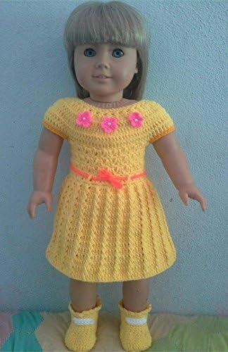 Doll Clothes for 18 Inch American Girl Dolls with Crochet Shoes