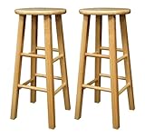 IMAGE OF Winsome Wood 29-Inch Square Leg Barstool with Natural Finish, Set of 2