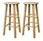 Winsome Wood 29-Inch Square Leg Barstool with Natural Finish, Set of 2