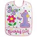 Hugs and Stitches Girl's 1st Birthday Bib