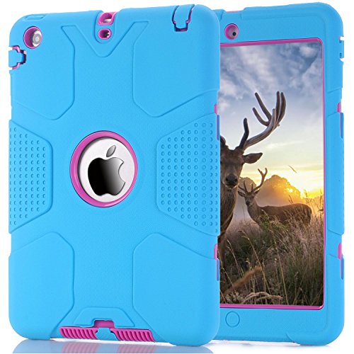 iPad Mini Case, Anna Shop 3in1 Heavy Duty Rugged Hybrid Case Pc+Silicone Shock-Absorption Full Body Protective High Impact Defender Combo Hard Soft Cover For iPad Mini/ iPad Mini 2/ iPad Mini 3