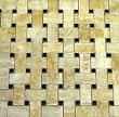 Honey Onyx Basketweave Black Dot Polished Mosaics Meshed on 12" X 12" Tile for Backsplash, Shower Walls, Bathroom Floors