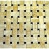 Honey Onyx Basketweave With Black Marble Dots Polished