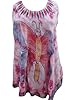 Boho Tank Top Pink Tie Dye Butterfly Flared Hem Blouse Onesize Tunic Dress