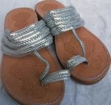 Girl Size 2, Silver, Indian Arabic Style Slippers, Great for Disney Princess Jasmine Costume Shoes