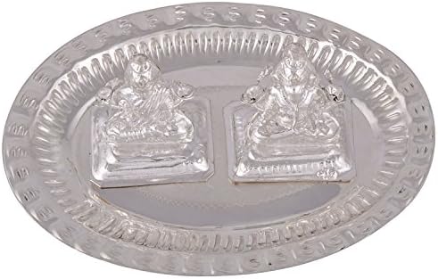 Shreeng Silver Plated Large Ganesh Laxmi Set 3Pcs. Standard