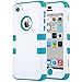 ULAK iPhone 5C Case, 3in1 Anti Slip iPhone 5C Case Hybrid with Soft Flexible Inner Silicone Skin Protective Case Cover for Apple iPhone 5C Blue + White