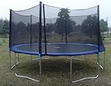 ExacMe 15' Ft 6W Legs Trampoline w/ Safety Pad and Enclosure Net and Ladder All-in-one Combo Set