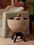 Powell Carmel Dark Mahogany Round Drum End Table