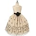 Kids Dream Girls Champagne Floral Embroidered Flower Dress