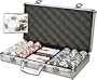 300 Poker Chip Set with Aluminum Case (Multi) (9" H x 16" W x 3.5" D)