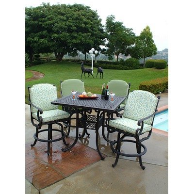 Athena 5 Piece Bar Table Set with Firepit Finish: Rich Walnut product image