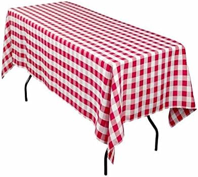 by Florida Tablecloth Rectangular Chequered 60"x102"(red&White)