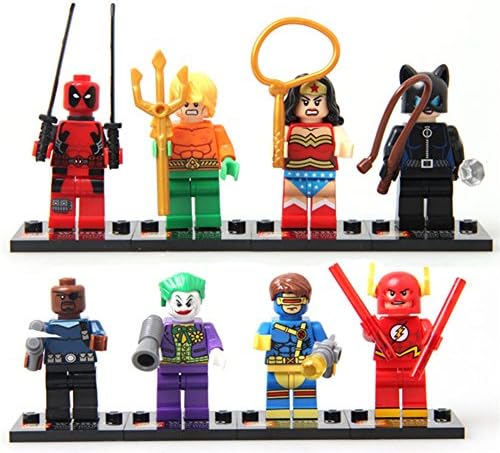 The Avengers Super Heroes Minifigures Wonder Woman Spider Man Bat Man Deadpool the Flash Cat Wonman Clown 8pcs./set