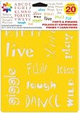 Stencil Mania Stencils 7''X10'' 3/Pkg-Fonts & Phrase