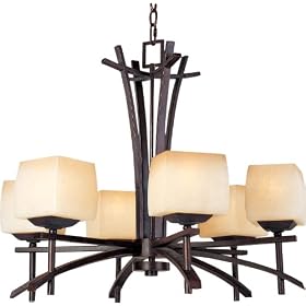 Maxim Lighting 10985WSRC Asiana Chandelier, Roasted Chestnut