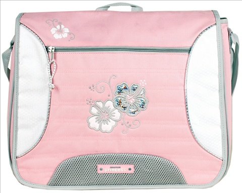 American Princess Flowers on Soft Pink Color Sling Messenger Student School Bag Bookbag