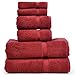 Luxury Hotel & Spa Towel Turkish Cotton Bath Towel Bundle (Cranberry, 6-Piece Towel Set)