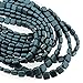 Czechmate 6mm Square Glass Czech 2-Hole Tile Beads - Dk Turquoise Pearl (25)